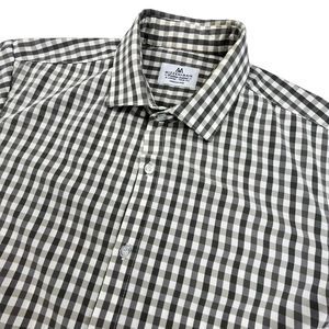 Mizzen + Main Shirt Men XL Gray Check Long Sleeve Collared Stretch Trim Fit